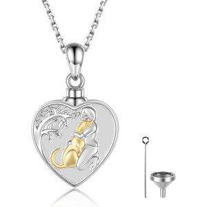 Jewelry for Pet Dog Ashes: Sterling Silver Necklace Dog and Women Pendant Gift